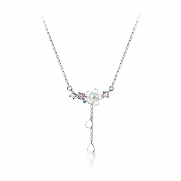 Sweet Sakura Silver Necklace Necklace kawaii