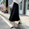 Japanese Casual Plaid Pleated Flowy Midi Skirt Japanese kawaii