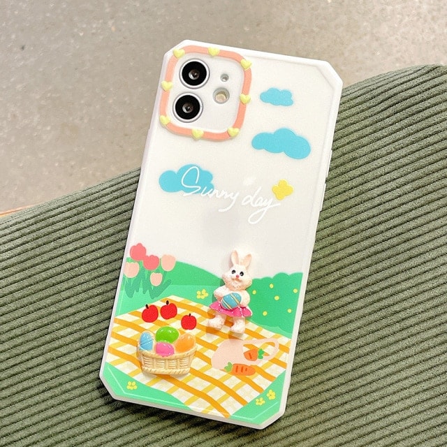Cartoon Rabbit Painted iPhone Case