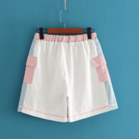 Pantalón corto de algodón con bordado de conejo de dibujos animados dibujos animados kawaii