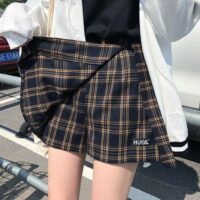 Mode vintage pläda mini kjolar Minikjolar kawaii