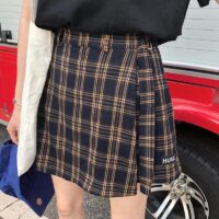 Modne mini spódniczki w kratę w stylu vintage Mini spódniczki kawaii