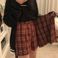 Modne mini spódniczki w kratę w stylu vintage Mini spódniczki kawaii