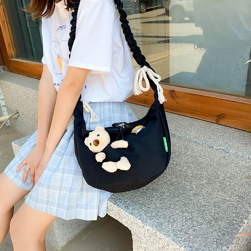 Cute Bear Canvas Crossbody Bag