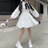Korean White Sweet One Piece Dress Cute kawaii