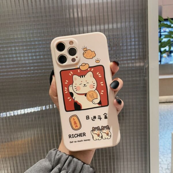 Cute Cartoon Lucky Cat iPhone Case Cartoon kawaii