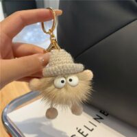 Fuzzy Elfin Ball Bag Nyckelring Nyckelring kawaii