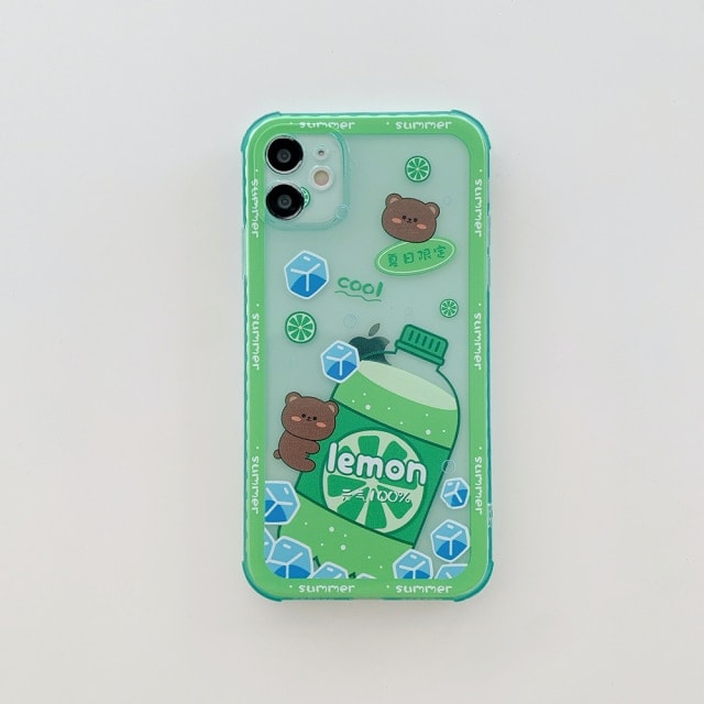 Cute Cartoon Bear Lemon iPhone Cases