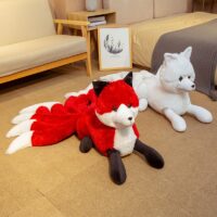 Плюшевые игрушки Red Nine Tails Fox Лиса кавайи
