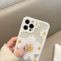Capa fofa para iPhone com flor de verão Suporte kawaii