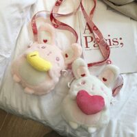Sac messager lapin moelleux ours kawaii