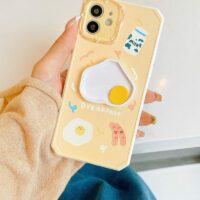 حالات iPhone لطيف الإطار الماس البيض بيض كاواي