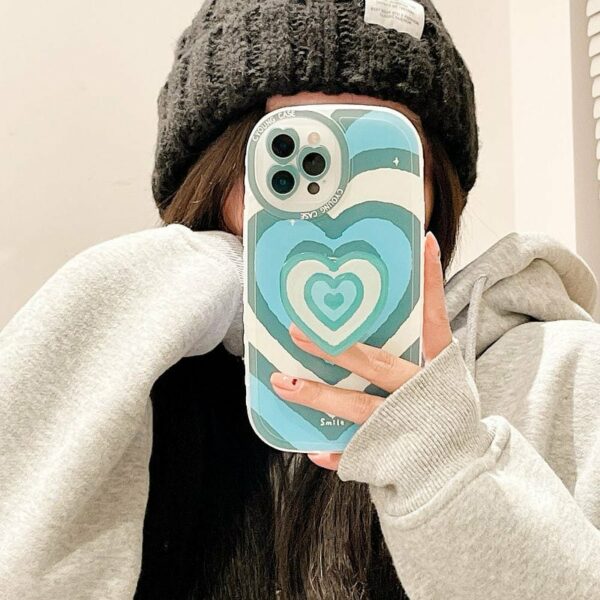 Cute Pink Love Heart iPhone Case Fashion kawaii