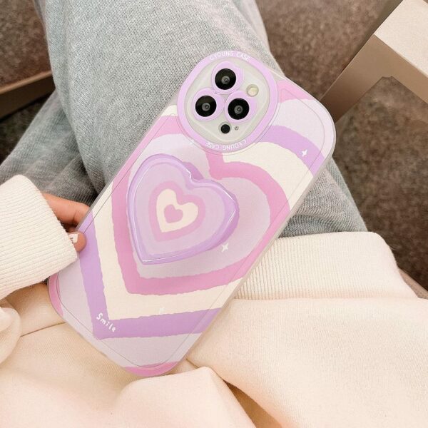 Cute Pink Love Heart iPhone Case Fashion kawaii