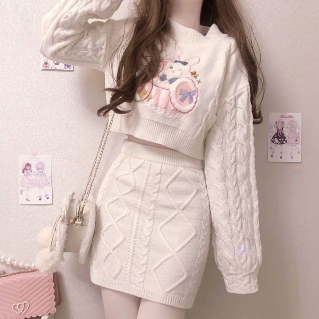 Kawaii Bunny Surprise Sweater / Skirt