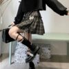 Kawaii Goth Plaid Bow Skirt Bow kawaii