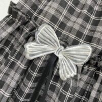 かわいいゴスチェック柄リボンスカート弓かわいい
