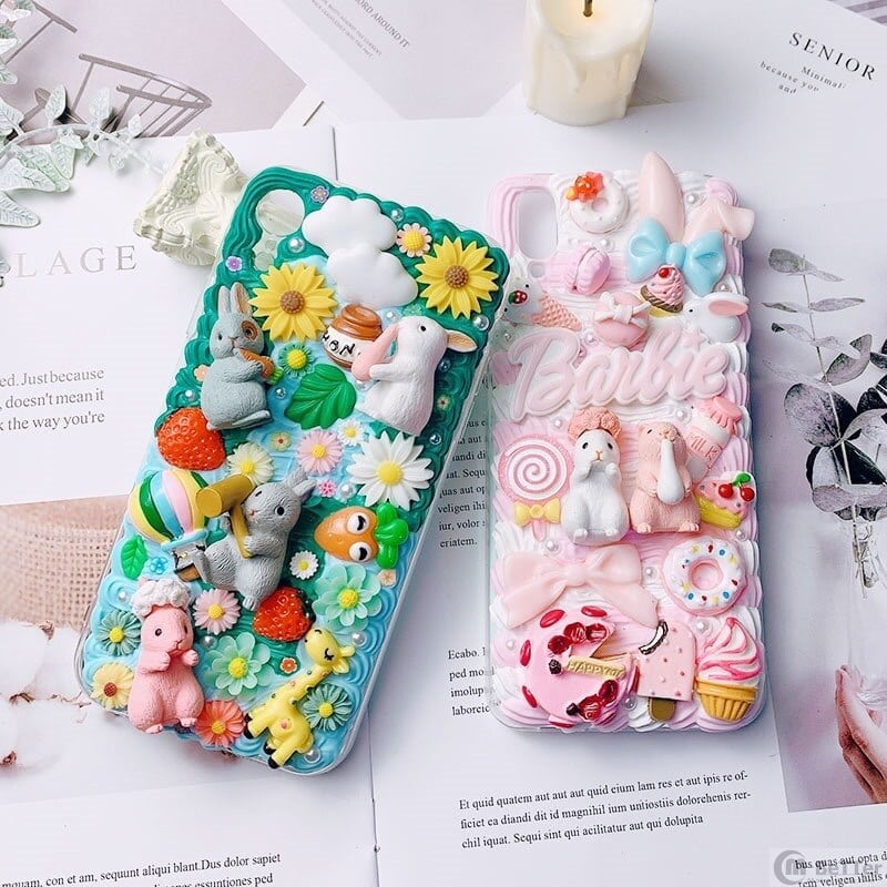 3D Rabbit Flower iPhone Case