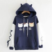Bluza z kapturem Tres Cat Kawaii Kawaii Kocie Uszy