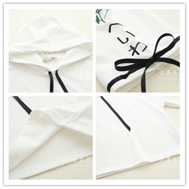 Japanese Bamboo Embroidery Bowknot Sleeves Hoodie