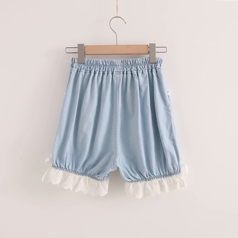 “Where is The Cat?” Denim Bloomers Shorts