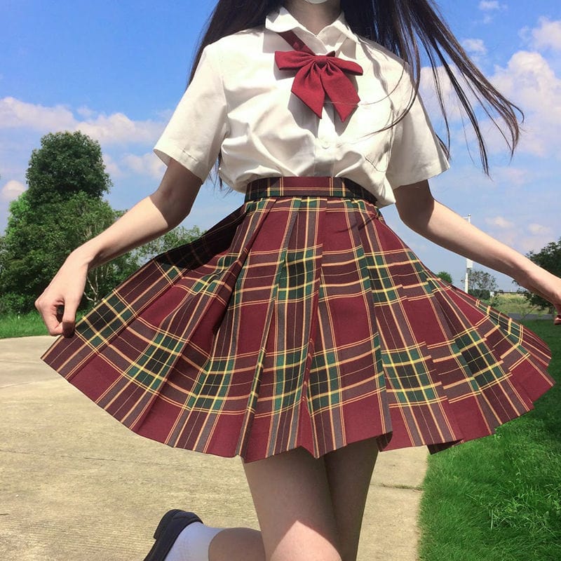 Kawaii Harajuku Embroidered Pleated Skirt