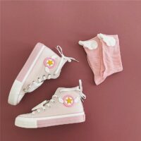Zapatos de lona con alas de Sakura Cardcaptor rosa cosplay kawaii