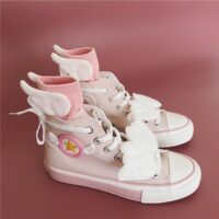 حذاء قماشي باللون الوردي من Cardcaptor Sakura Wings كوسبلاي كاواي