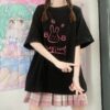 Cute Rabbit Printed Loose T-shirts E Girl kawaii