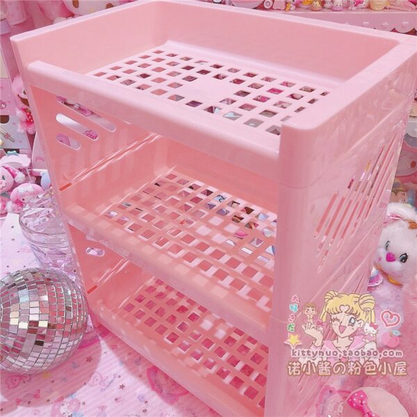 Kawaii Pink Three Tiers Storage pink kawaii