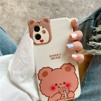 Söt Milk Tea Dinosaur iPhone-fodral björn kawaii