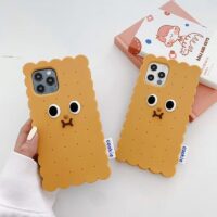 Simpatica custodia per iPhone con biscotti al cioccolato 3D cioccolato kawaii