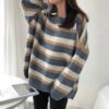 Korean Loose Striped Sweater Korean kawaii