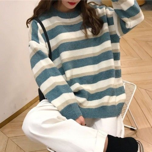 Korean Loose Striped Sweater