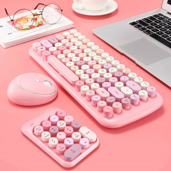 Kawaii Pink Wireless Keyboard Mouse kawaii