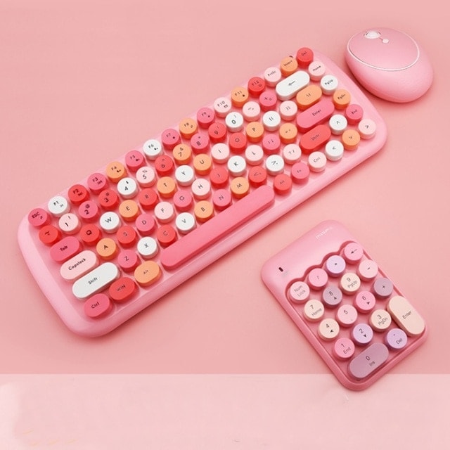Kawaii Pink Wireless Keyboard