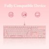 Pink Wireless Gaming Keyboard 104 Keycaps Mechanical Keyboard kawaii