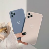 Simple Solid Color Heart iPhone Case Heart kawaii