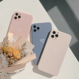 Simple Solid Color Heart iPhone Case Heart kawaii Simple Solid Color Heart iPhone Case Heart kawaii