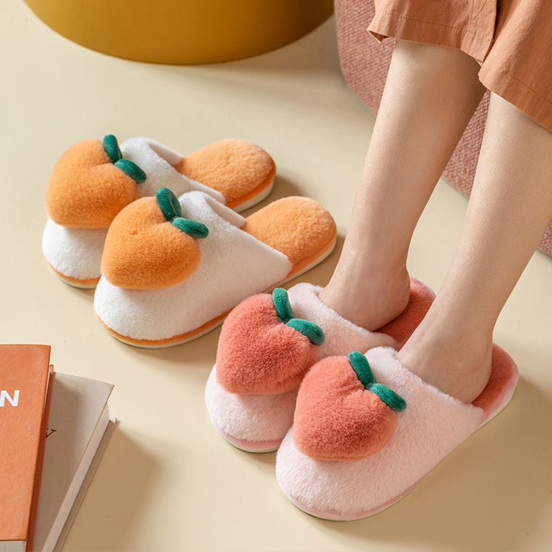 Kawaii Peachy Fluffy Slippers