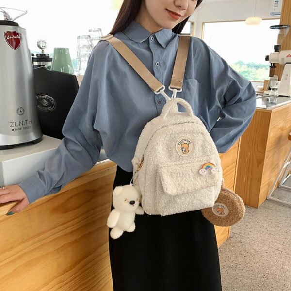Korean Plush Mini Backpack Korean kawaii