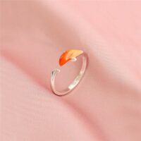 Offener Ring aus Koi-Silber Kunst kawaii