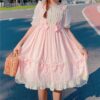 Lolita Mesh Ruffles Flare Sleeved Dress Japanese kawaii