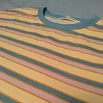 Loose Vintage Colorful Striped T-shirts