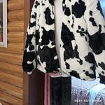 Kawaii Loose Plush Cow Print Hoodie