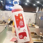 Kawaii Bear Water Bottle With Straw 700ml - 900ml