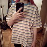Loose Vintage Colorful Striped T-shirts