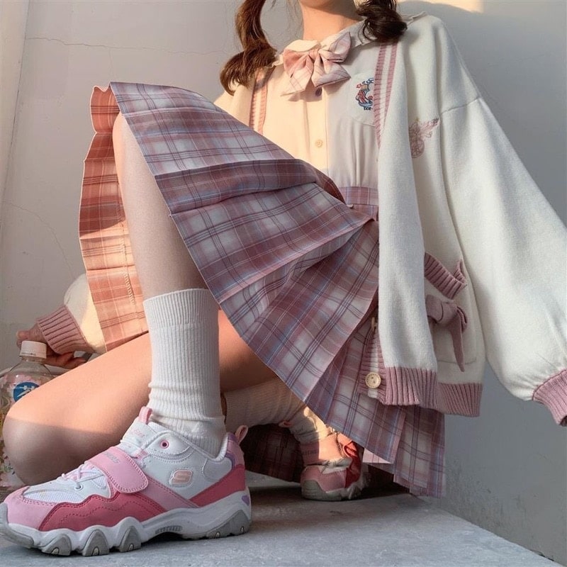 Japanese Kawaii Pink Cardigan Sweater