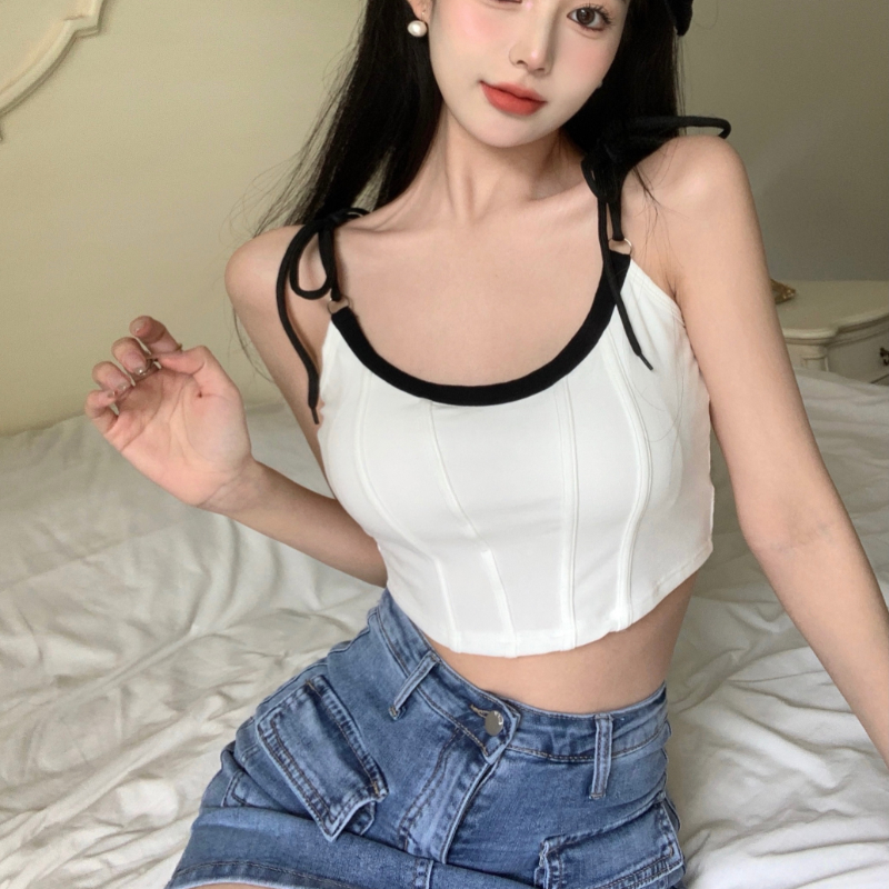 Color Stitching Crop Tops