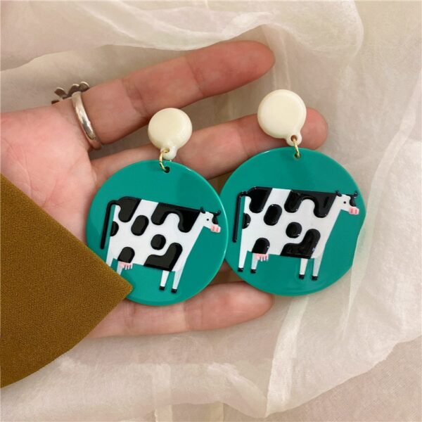 Cute Simple Milk Cow Earrings Cow kawaii